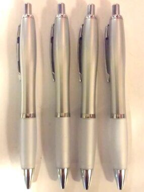 Silver Pen Set New In Package 4Total With Finger Grip